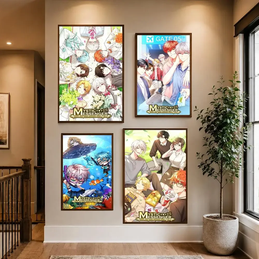 Game Romance Mystic Messenger Poster HD Waterproof PP Self-Adhesive Removable Wall Art Poster Bedroom Cafe Gym Home Decor Gift