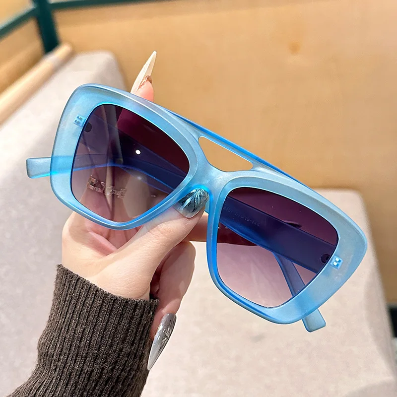Neue Vintage Quadratische Sonnenbrille für Damen und Herren Marken-Rechteck-Sonnenbrille Ovale Brillen für Männer und Frauen – Detail 2
