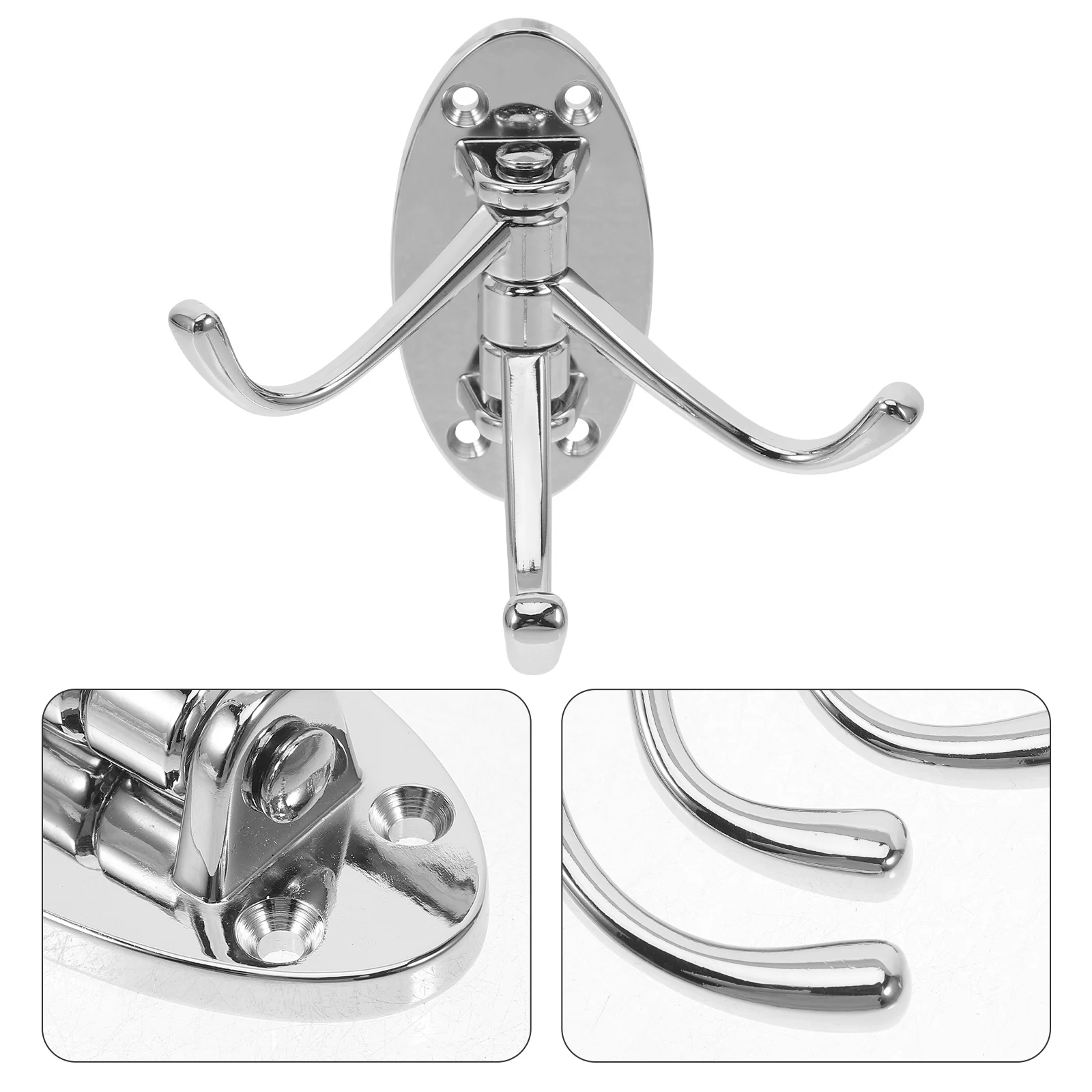 

Swivel Coat Hook Folding Heavy Duty Swing Arm Triple Hook Wall Mounted Hanger for Bathroom Kitchen Bedroom - Style B