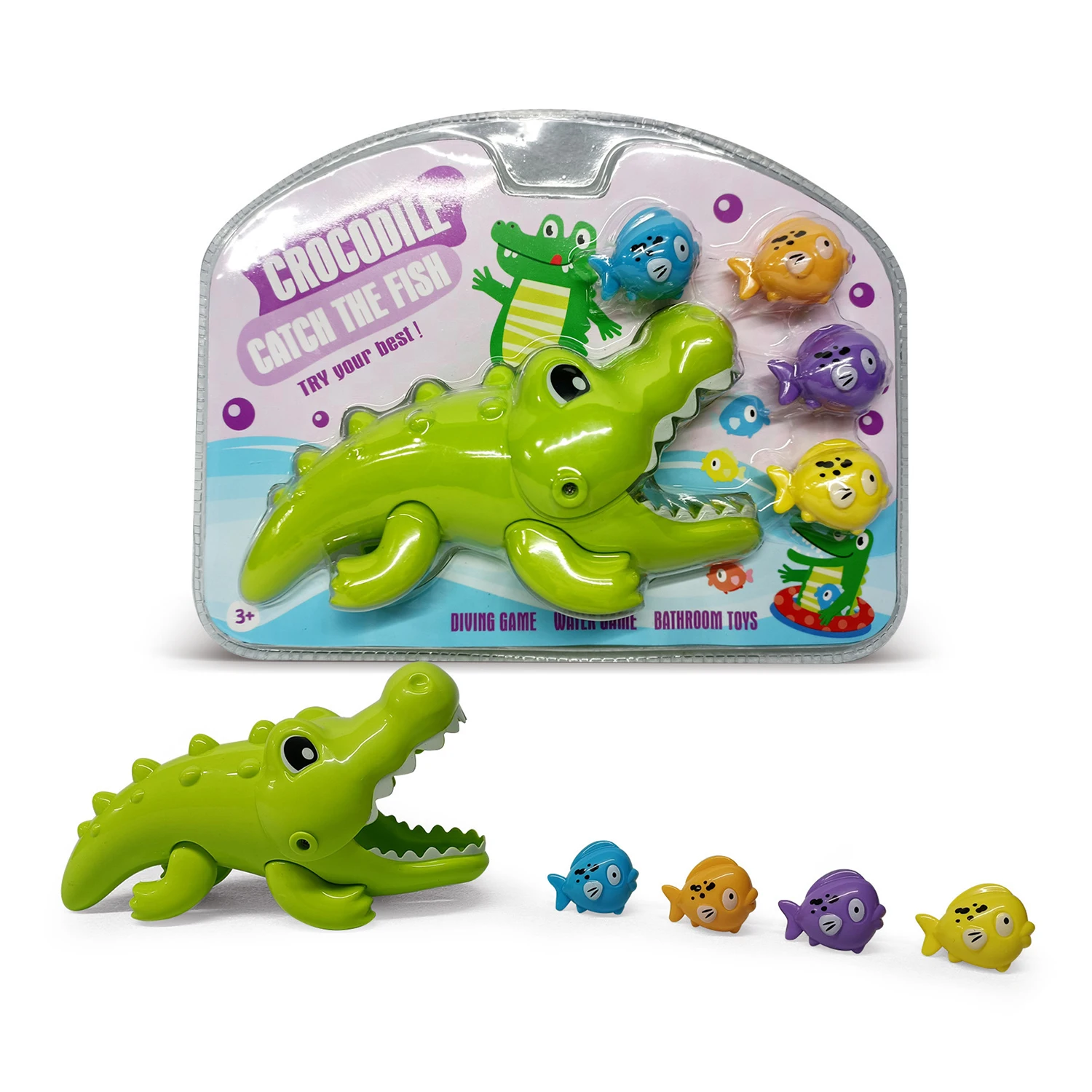 

Children's Bathroom Shower Water Playing Toy Big Crocodile Eating Small Fish Game Puzzle Summer Bathtub Water Playing Toy