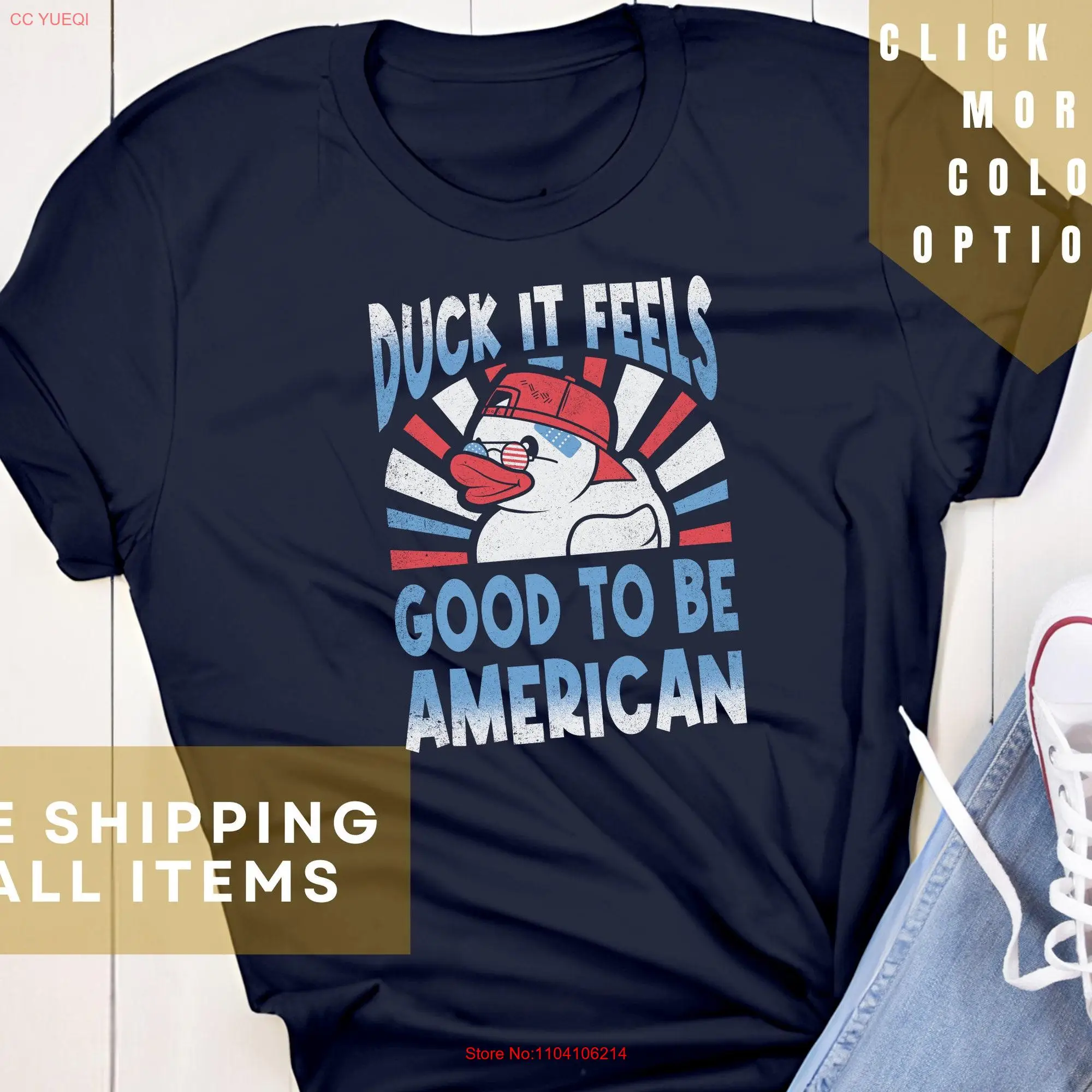 Duck it Feels Good to be American T Shirt Patriotic Funny USA Election 2024 Lover  long or short sleeves