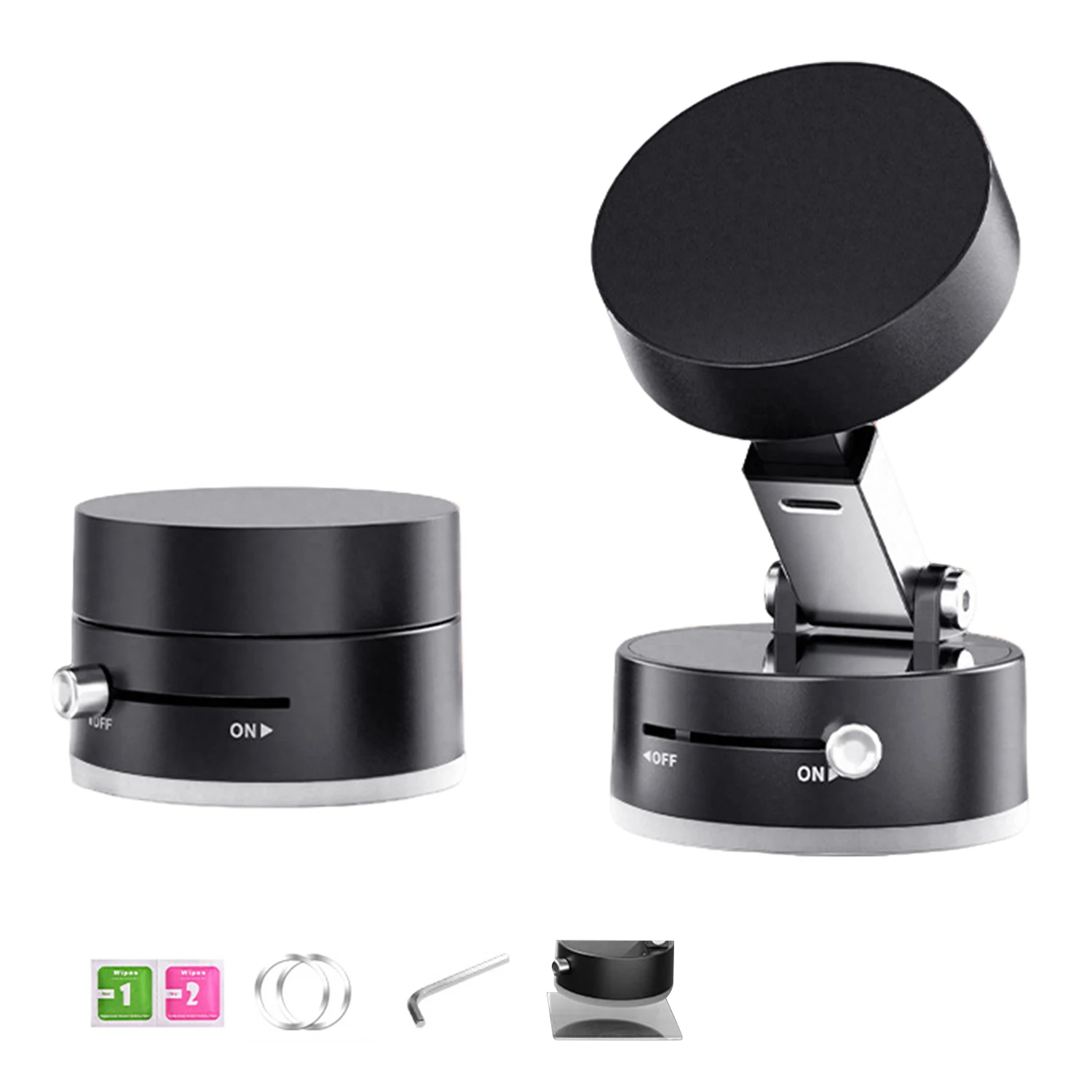 

Mini Electric Vacuum Suction Cup Double Side Magnetic Holder Foldable Kitchen Lazy Phone Bracket For iPhone Android Smartphone