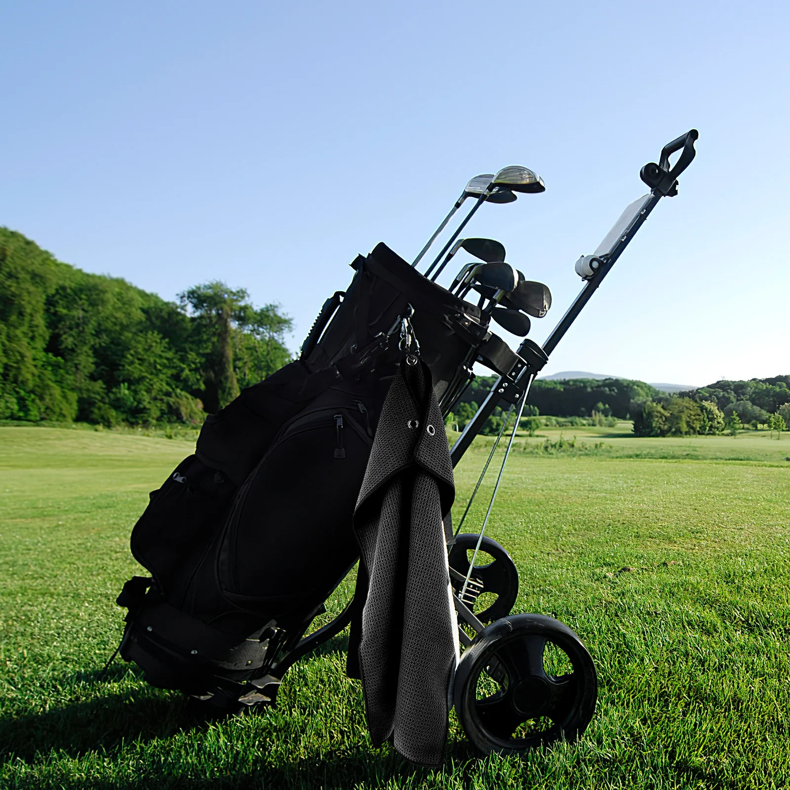 منشفة جولف من الألياف الدقيقة، منشفة رياضية سريعة الجفاف للرؤوس، مقابض كرات الأيدي للاستخدام في الهواء الطلق، مستلزمات الجولف مع خطاف #1