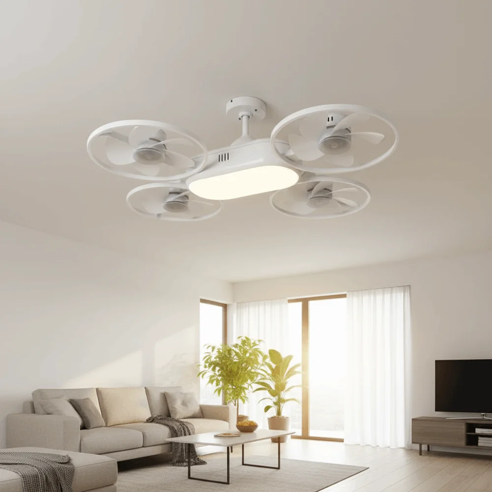 3-Speed 2-in-1 Ceiling Fan Light 3-Color Temp Dimmable Ceiling Fan Light with Remote Remote Control Adjustable