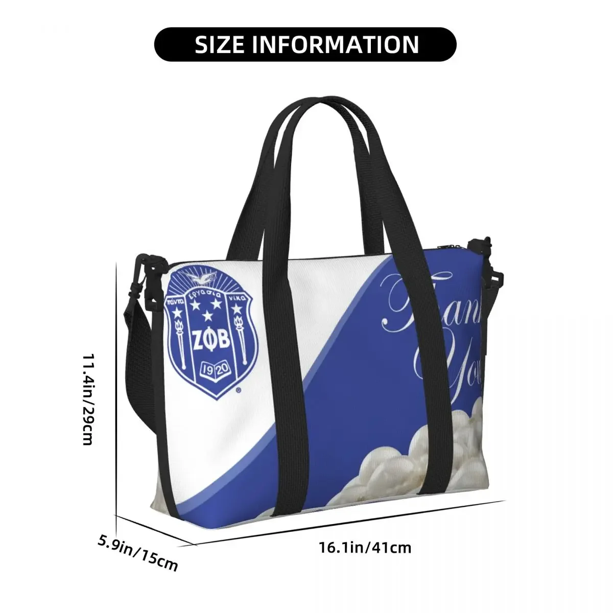 Bolso de mano personalizado Zeta Phi Beta Sorority para mujer, bolso de viaje de hombro con letra griega de gran capacidad 1920 para gimnasio y playa