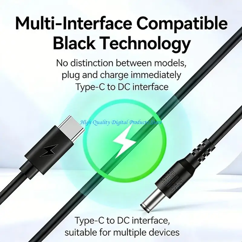 

U2JE USB Type C to DC5V Charging Cable Set with 14 Interchangeable Adapters for Easy Setups on Multiple Devices