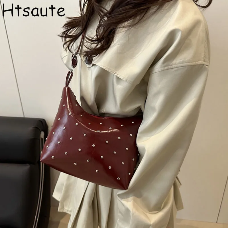 

Elegant PU Leather Women's Shoulder Bag Trendy Crossbody Messenger Bags for Ladies Underarm Bags Top-handle shopping bags