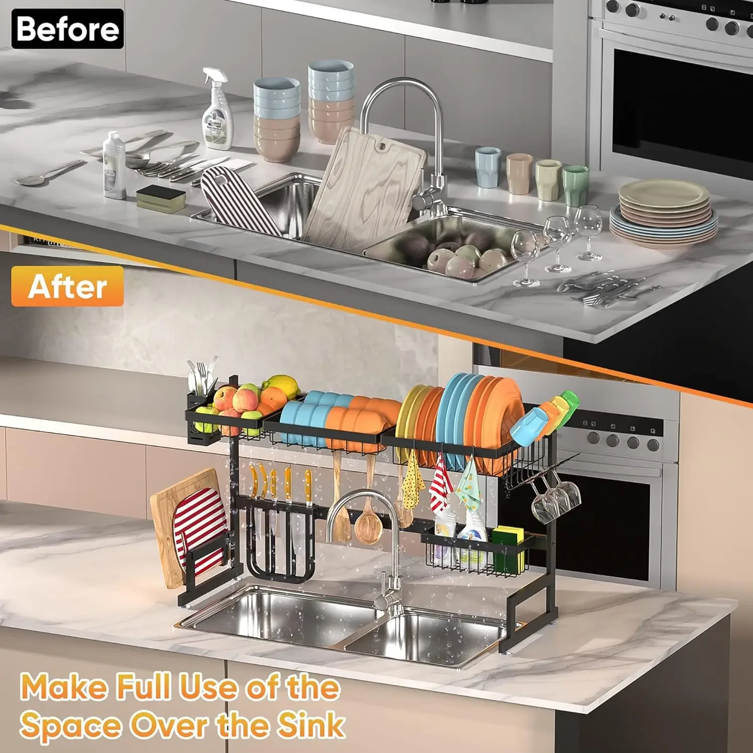 Over Sink Dish Drying Rack Display (26