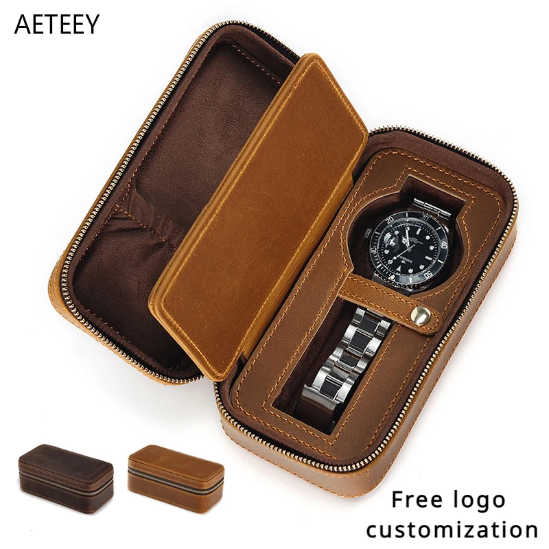 

True Leather Storage Watch Case Convenient Travel Takeout Provide Free Personalized Customized Logo Services Display Watch Box