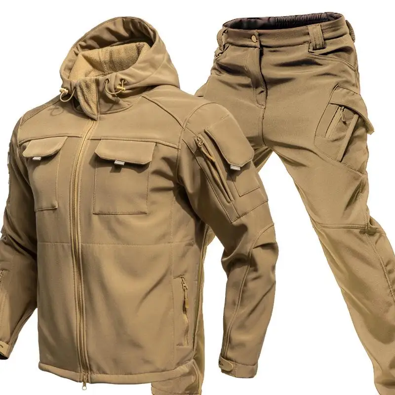 Winter Outdoor Men's Training Suit Tactical Coat Assault With Plush Waterproof Adventure Skiing Mountaineering Jacket