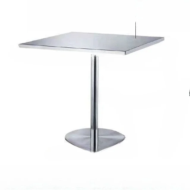 

Stainless steel square table Household dining table Outdoor balcony Negotiation Cafe and chairs