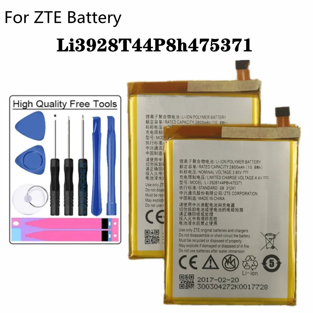 

New Li3928T44P8h475371 Battery For ZTE Blade V8 Mini V8mini BV0850 V0850 2800mAh A1 AXON Mini Batteries + Tools