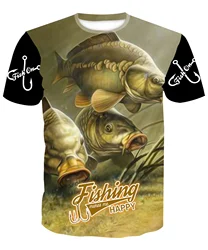 2024 Fishing T-shirts 3D Print Men/Women Short Sleeve O-Neck Tee Sports Tops Outdoor Hunting Camping Clothing Casual Men T Shirt