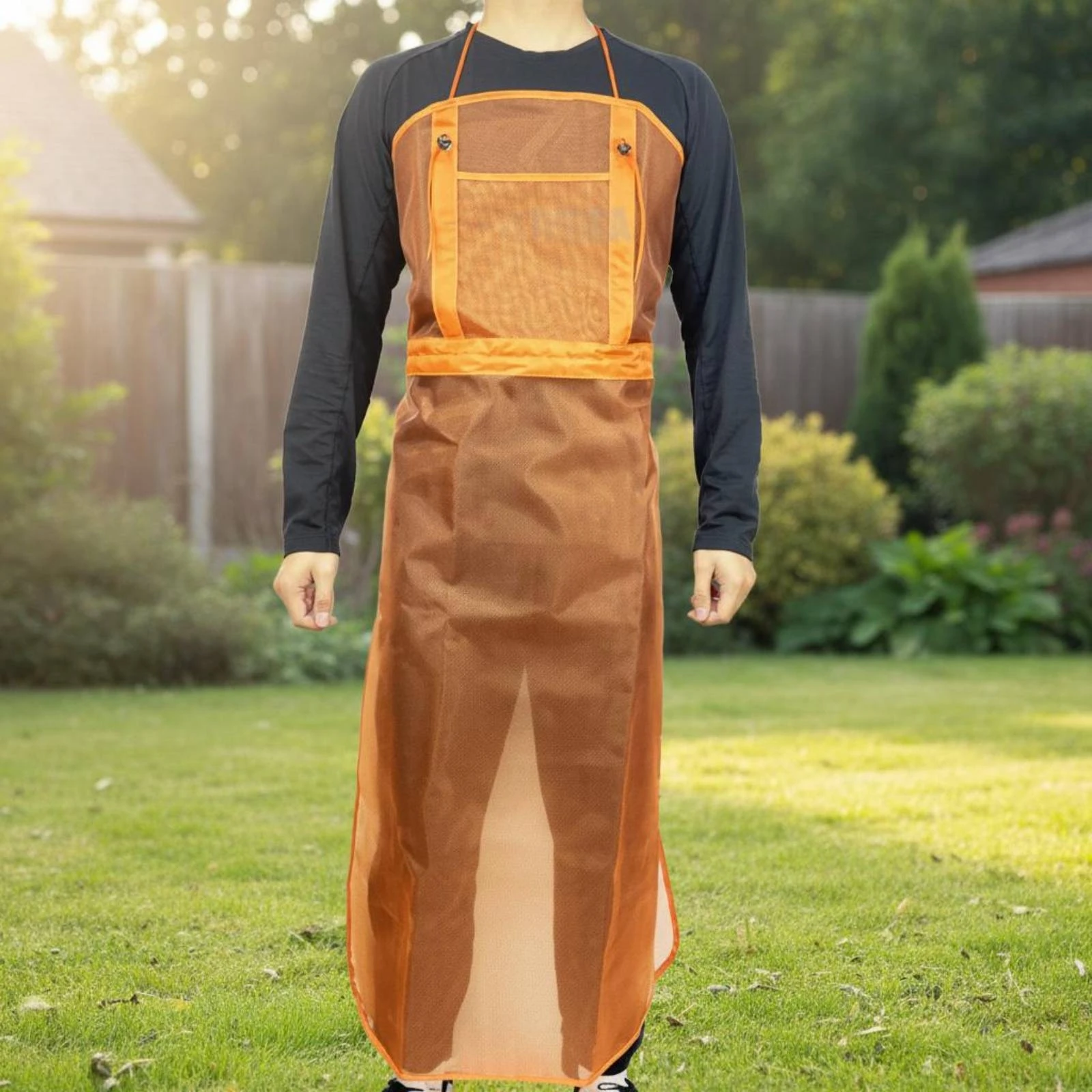 

Mesh Mowing Apron Easy to Wear Grass Cutting Apron Outdoor Gear Full Coverage for Men