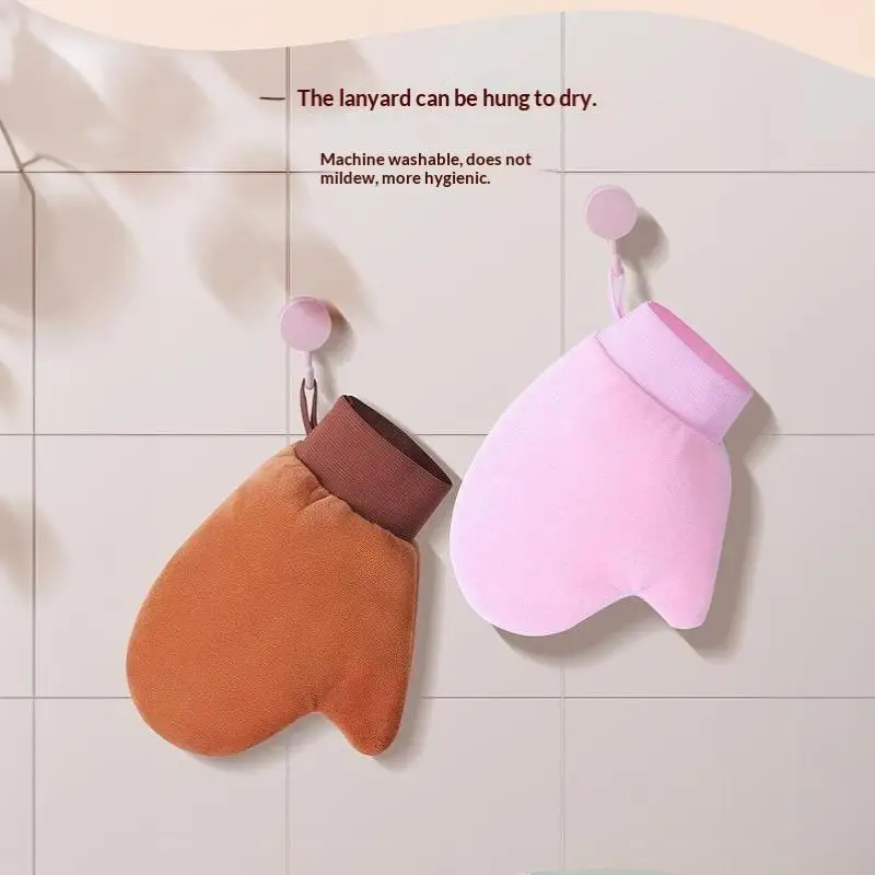 Körperlotion-Handschuh Selbstbräunungs-Handschuh Doppelseitig Verhindert Klebrige Hände Applikator Schnell Trocknender Beflockter Handschuh Make-up-Applikator – Detail 14