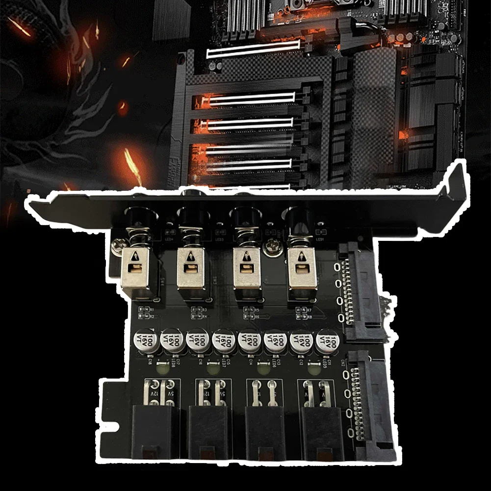 

Карта расширения питания Двухканальная карта расширения PCI жесткого диска 4-битная плата расширения PCI с кабелем SATA Переключатель управления питанием