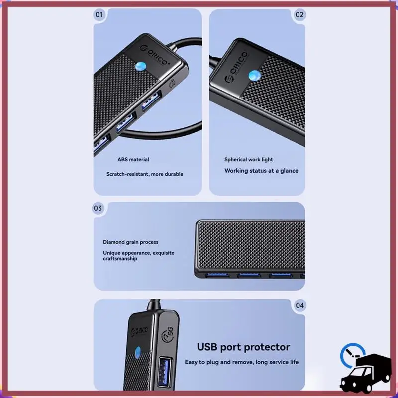 

Эффективная док-станция ORICO USB-A, концентратор 4-в-1, USB 3.0, USB-сплиттер, 5 Гбит/с, аксессуары для ноутбуков