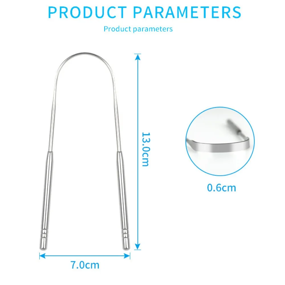 Newest Stainless Steel Tongue Scraper U-shaped Metal Fresh Breath Cleaning Coated Tongue Toothbrush Oral Hygiene Care Tools