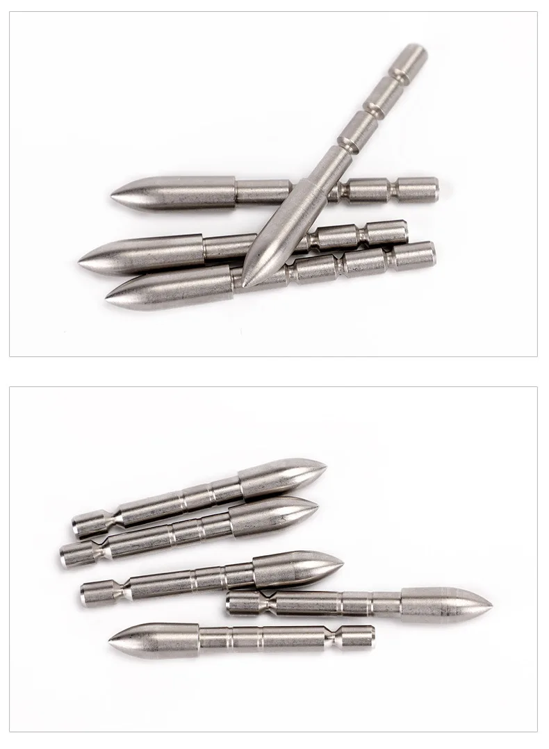 12pcs 70 80 90 100 110 120 Grain Stainless Steel Bullet Point Tip For ID 4.2 mm carbon Arrow Shaft  Archery Bow Hunting view 4