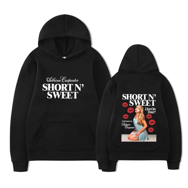 Sabrina Carpenter Short N Sweet Tour estampado Otoño Invierno Sudadera con capucha para hombre ropa de calle Y2K estilo callejero Jersey Casual