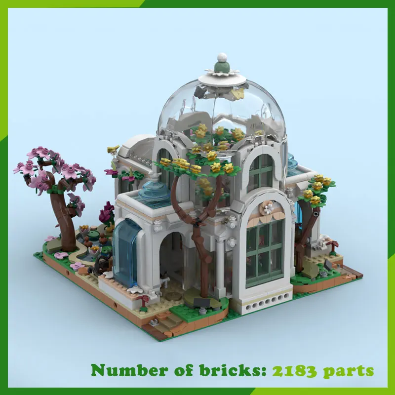 MOC Building Blocks Botanical Garden Urban Architecture Landscape Model DIY Bricks Christmas Present  Assembly Toys Streetscape