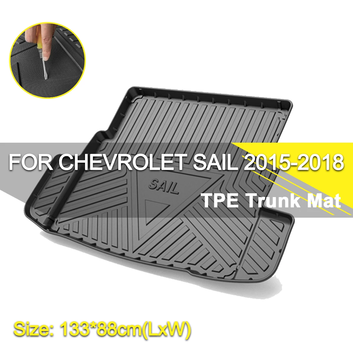 Trunk Mat  TPE FOR CHEVROLET SAIL 2015-2018 Car Waterproof Non-Slip Rubber Cargo Liner Accessories