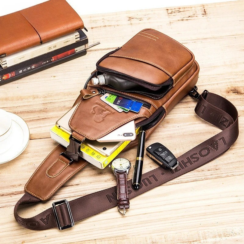 

Men Sport Waist Bags Fashion Genius Leather Waist Bag Chest Pack Male Fanny Bum Money Molle Belt Pouch