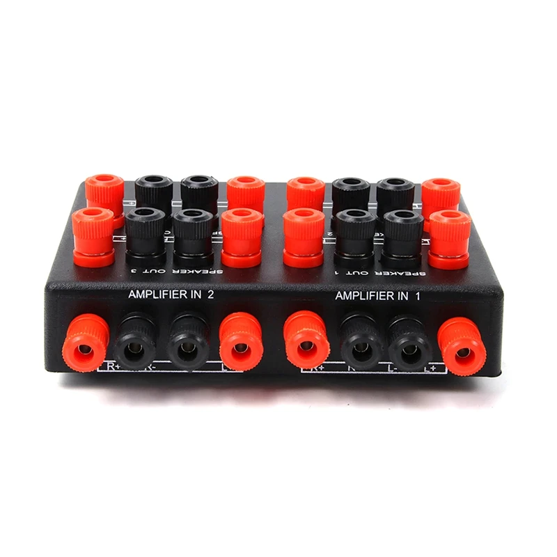 Mini 2-IN-4-OUT Stereo Audio Selector Amplifier Switcher Box Speaker Splitter SP-24B Speaker Selector Box Easy Install