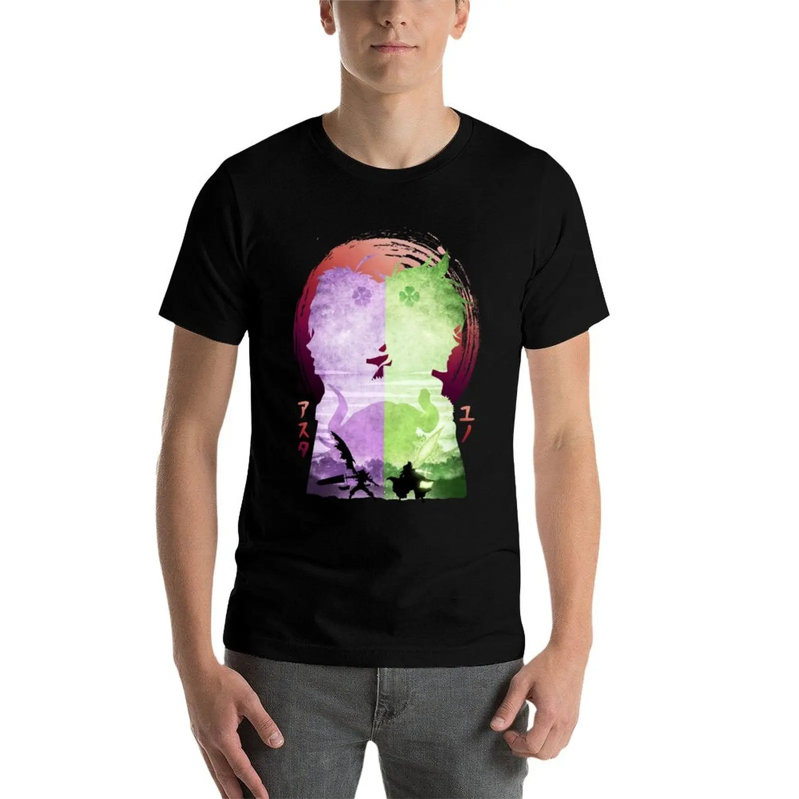 

Футболка Strong Prodigy с удивительной волшебной мощностью, минималистичный силуэт Аста и Юно, милая фанатская футболка