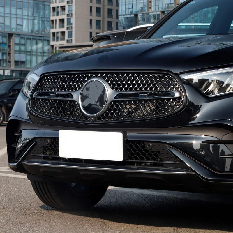 Black ABS Center Grille Cover Strip Trim For Mercedes Benz GLC Class X254 2023+ GLC260 GLC300 AMG Auto Accessories