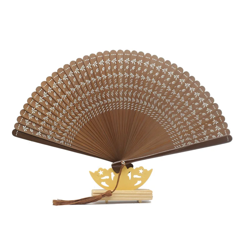 Mini Lady Dance Fan Ventilateur Classical Portable Party Carved Bamboo Fan Chinese Summer Small Hanfu Fans Abanicos Para Boda