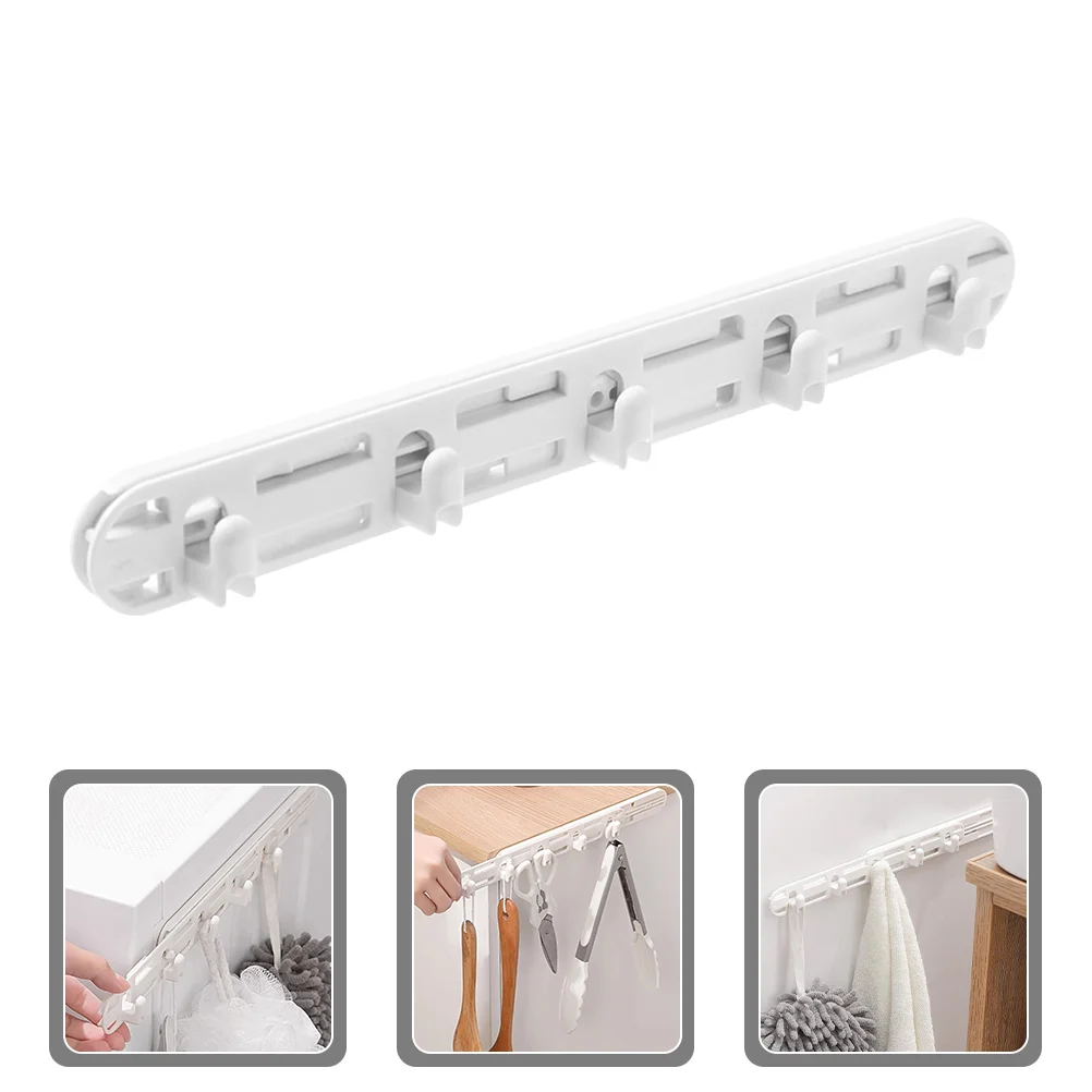 

Under Desk Storage Hook 5-claw Sliding Rail Hook Storage Adhesive Row Hook Under Cabinet Hook Cupboard Hook Rack