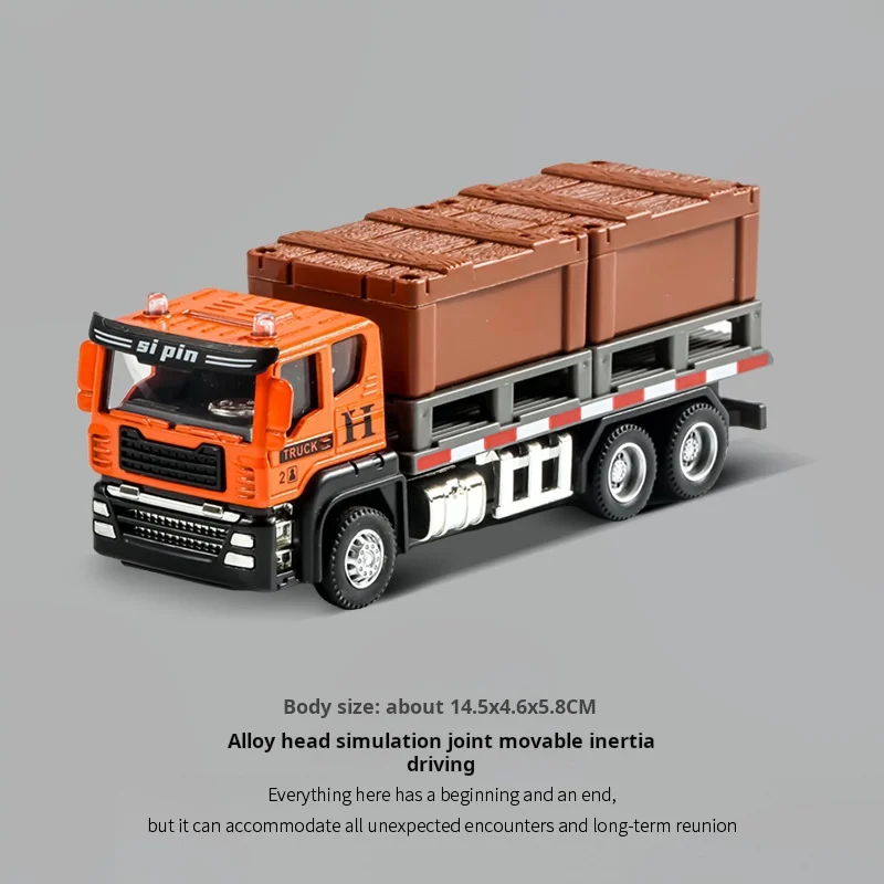 

Alloy Dump Truck Flat Trailer Fuel Tank Car Model Removable Engineering Transport Container Lorry Vehicle Toy For Boy