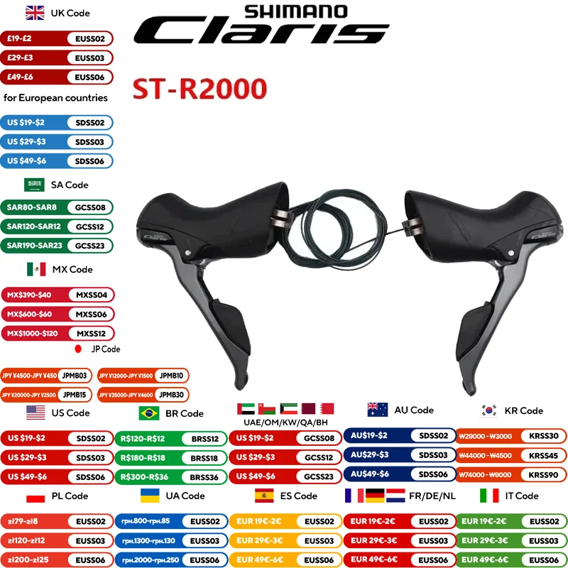 SHIMANO CLARIS ST-R2000 Shifter-DUAL CONTROL LEVER 2×8Speed For Road Bike A Pair Of Shifter Bicycle Original Shimano Parts