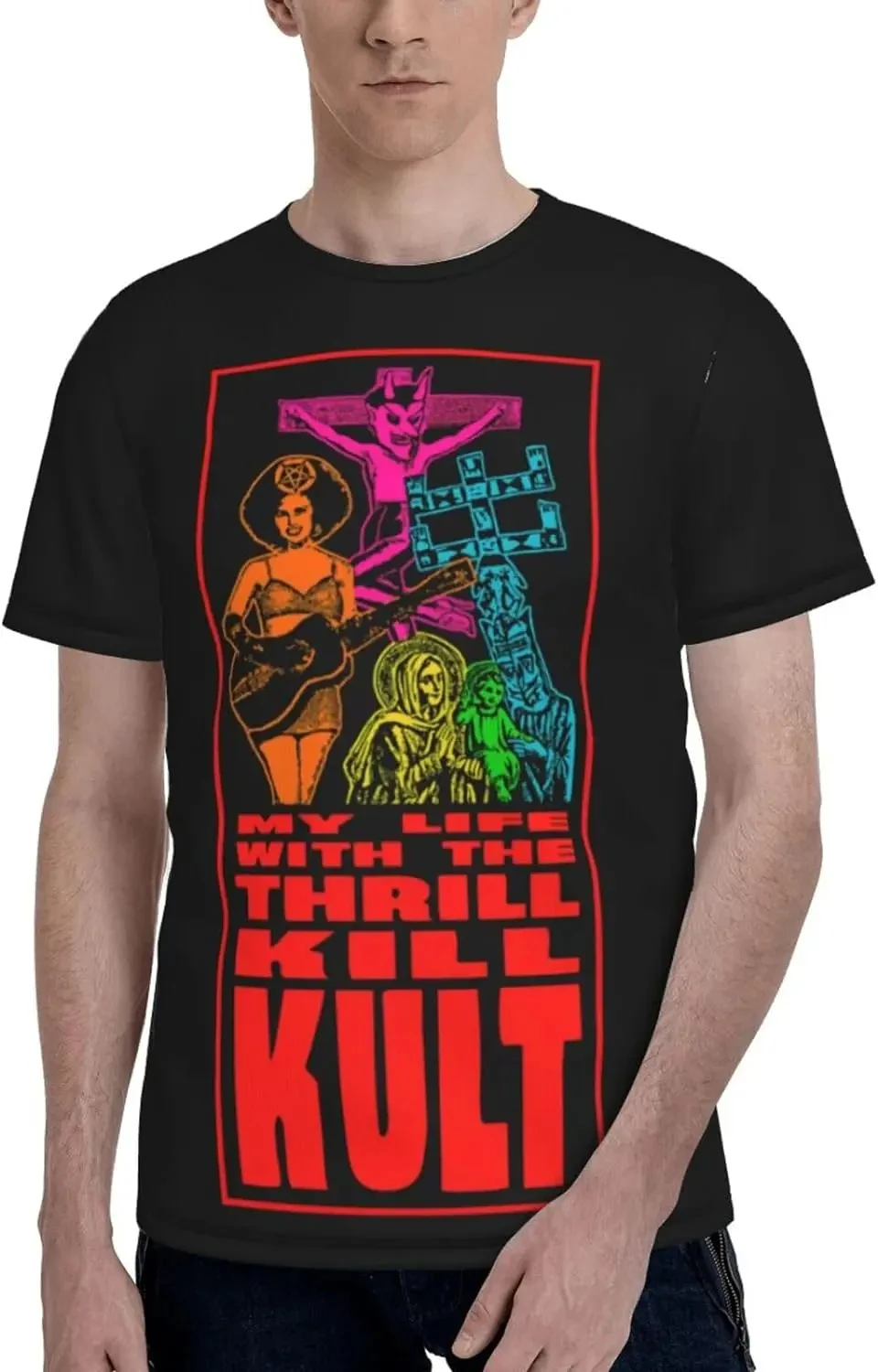 My Life with The Thrill Kill Kult T Shirt Men\'s Fashion Tee Summer Round Neck Short Sleeves Tops Oversized T Shirt Men Clothing