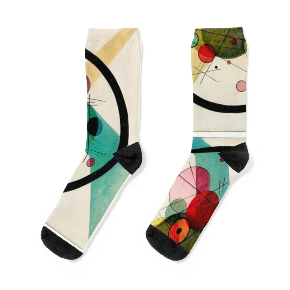 

Wassily Kandinsky - Circles in a Circle Kandinsky Inspired Abstract Art Socks gym hiking Boy Child Socks Women's