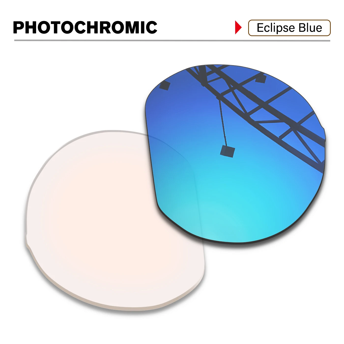 Adapt Clear to Blue Wholesale Replacement Lenses for Oakley Meta HSTN OW8002 Sunglasses Frame Anti-Scratch