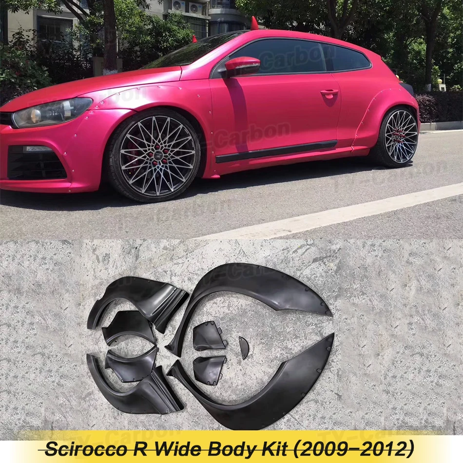 

Car-styling For VW Scirocco R FRP Fiber Glass Full Wide Body Kit Fiberglass Auto Racing Fender Plate 2009-2013