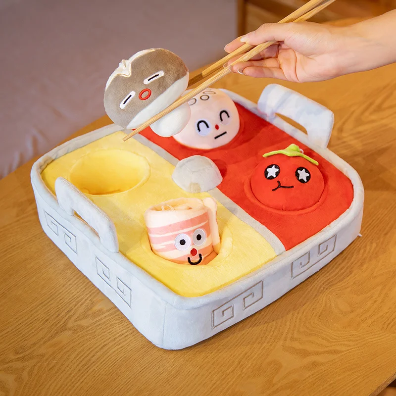 Funny Simulation Hot Pot Plush Toy Pretend Play Cooking Food Kitchen Toys Interesting Pillow Toys For Children Creative Gift