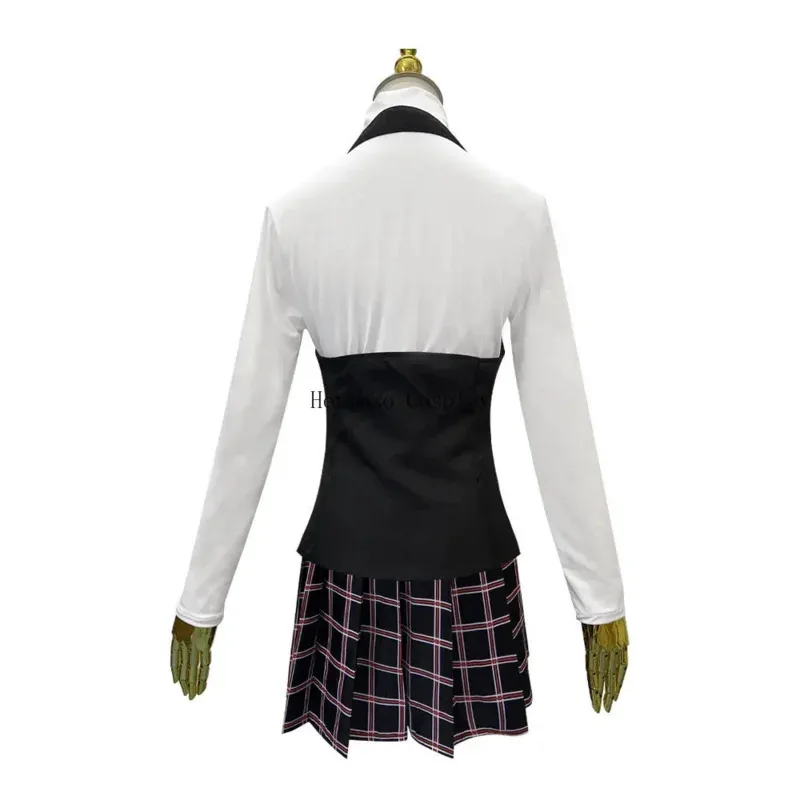 Makoto niijima cosplay anime traje pessoa cosplay manga longa malha superior impresso saia meias colete peruca uniforme escolar conjunto