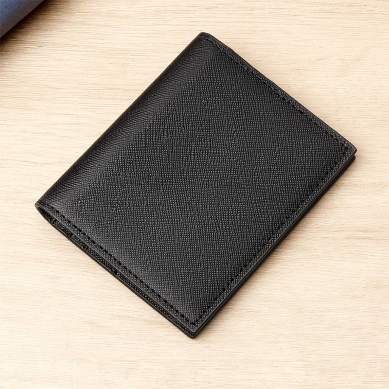 Mens Genuine Leather Short Cards Bag Card Holders Cowhide Credit ID card Holder Organizer 9 Card Slots Wallet