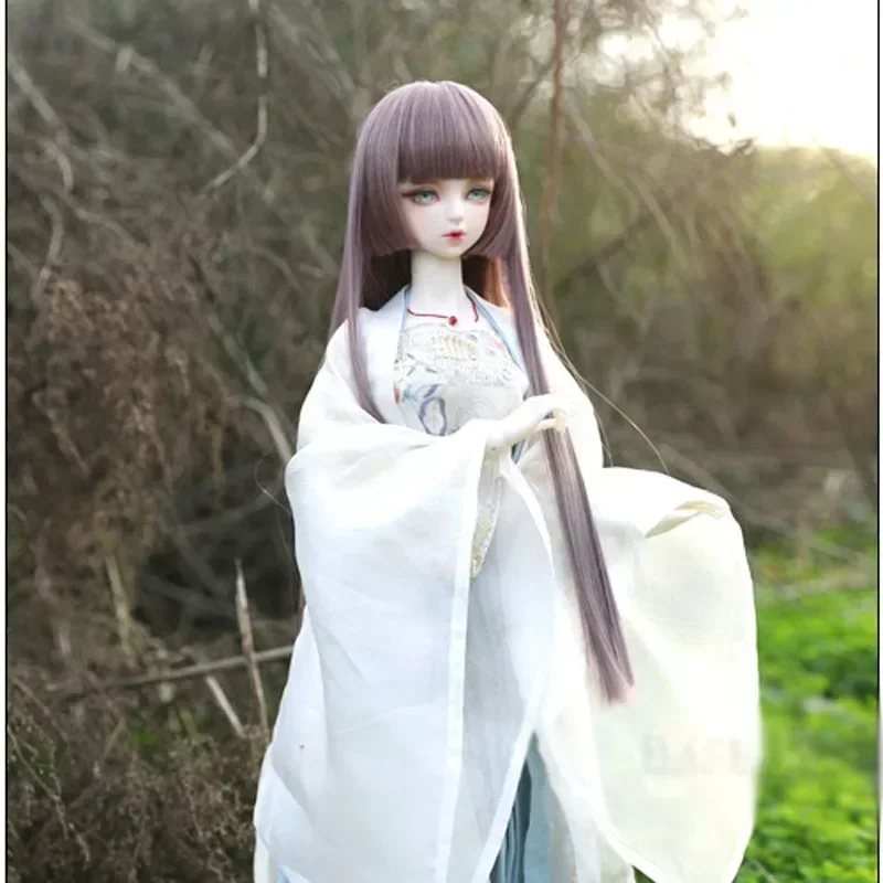BJD sd doll wig long straight hair one knife even 1/3 1/4 1/6 1/8 ke er doll wig Brown hair Doll accessories
