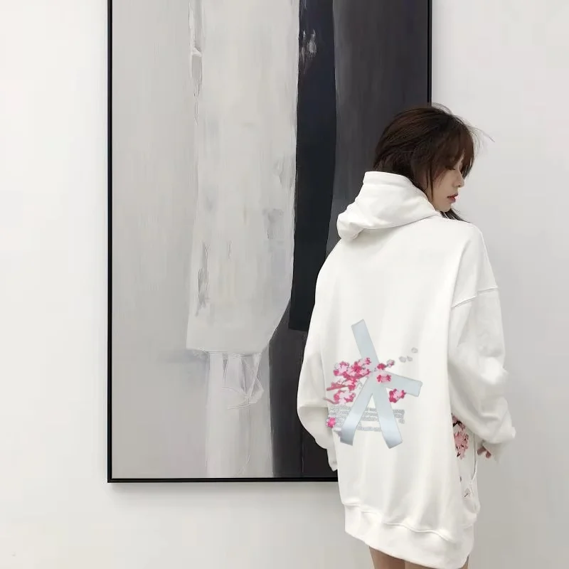 Plus Size Streetwear Y2K Harajuku Cute Cherry Blossom Graphic Print Oversized Hoodie Gothic Casual Pullover Sweatshirt Men Women image 4