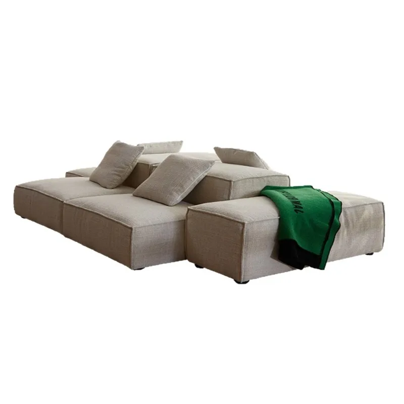 Italian double-sided fabric sofa, island tofu block back-to-back horizontal hall sofa