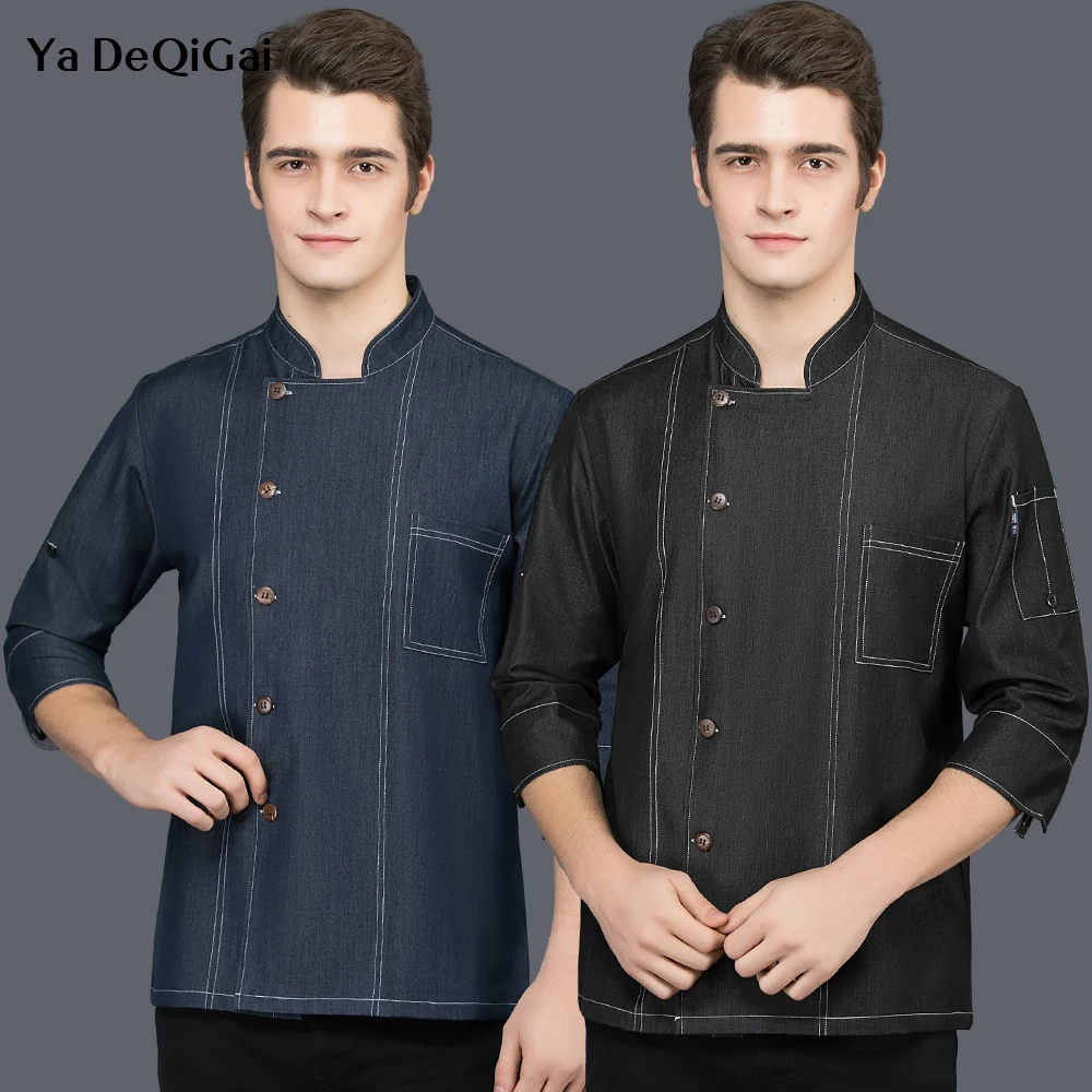 Uniforme de Chef maestro para hombres y mujeres, camisas de trabajo, servicio de comida, restaurante, chaquetas de cocina, cantina, Hotel, abrigo de cocinero de manga corta, ropa de trabajo