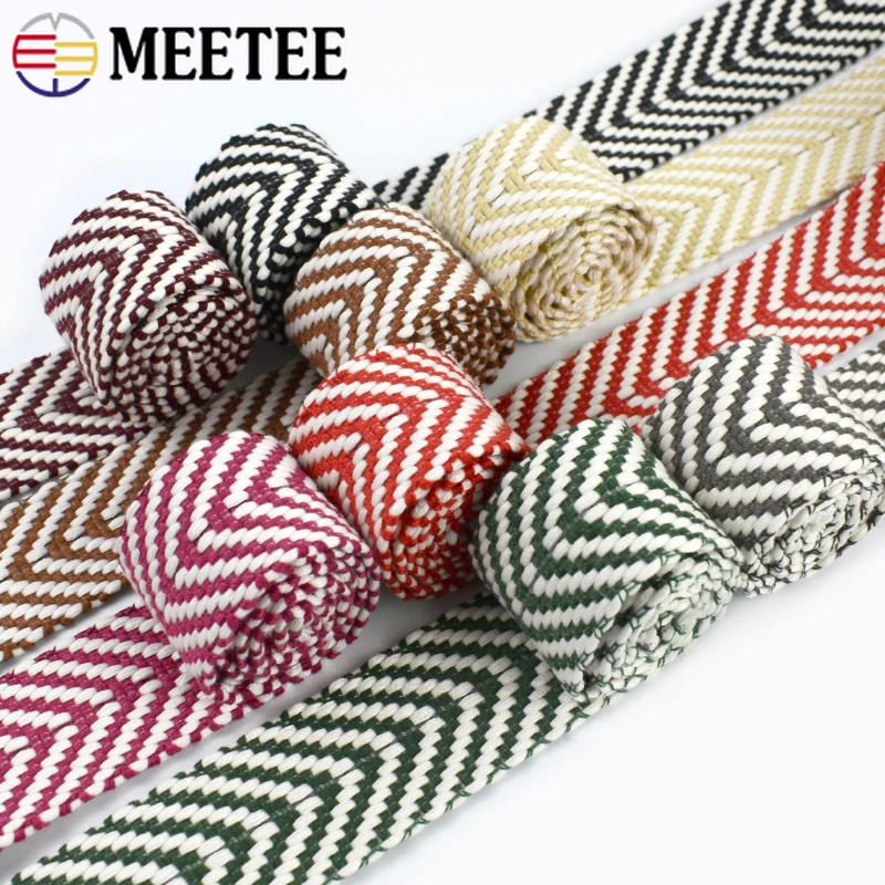 2/5/10M 38mm Polyester Cotton Webbing Band for Bag Strap Jacquard Ethnic Ribbon Shoes Backpack Bias Tape DIY Sewing Accessories
