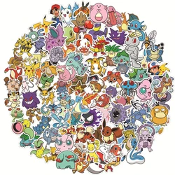 Cute Pokémon Anime Adesivos, DIY, motocicleta, viagem, bagagem, guitarra, skate, brinquedo clássico, decalque, presente, 10 pcs, 30 pcs, 50 pcs, 100pcs