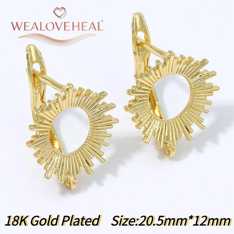 18 Karat vergoldete französische Blumen-Ohrringhaken, Hebelrücken, offene Schleifenfassung für DIY-Ohrringe, Schmuckherstellung, Zubehör – Detail 35