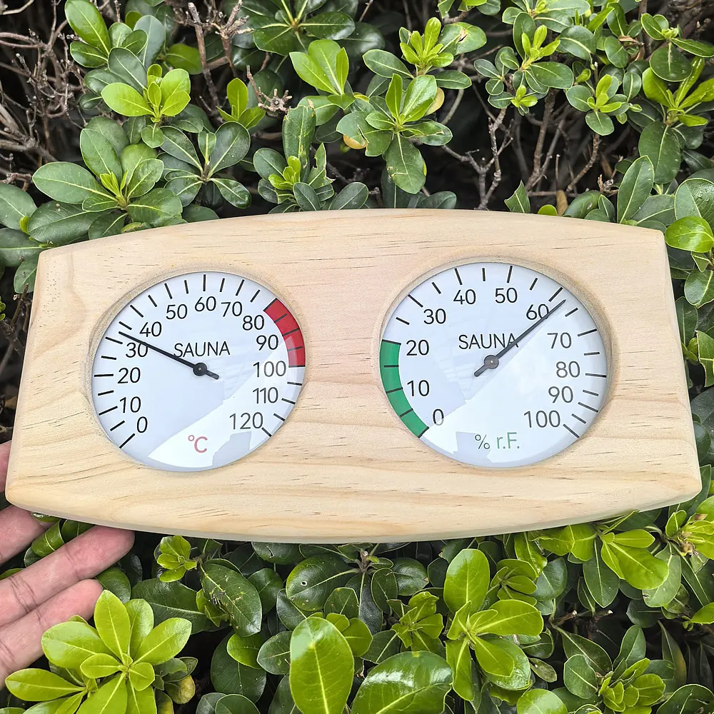 

Wooden Sauna Thermometer Humidity Meter Hygrometer Temperature Meter Essential Sauna Accessory for Sauna