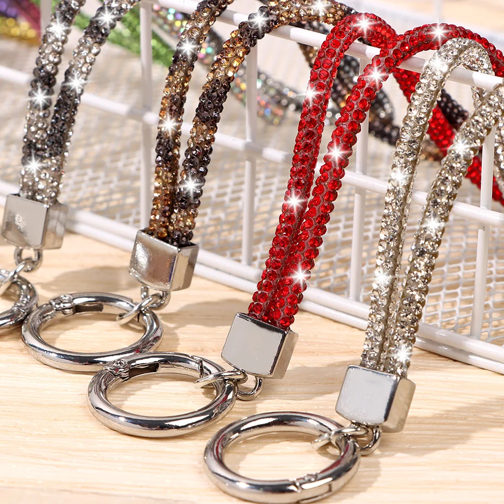 

Glitter Bright Bling Bling Keychain Diamond Crystal Anti-lost Rope Chain Straps Rhinestone Phone Lanyard Hanging Cord